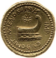 Aureus - Mark Antony ANT·IMP·III·VIR·R·P·C / CN·DOMIT·AHENOBARBVS·IMP, Rome, 40 BC reverse image