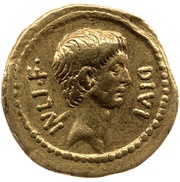 Aureus - Octavian DIVI IVLI·F / Q·VOCONIVS VITVLVS obverse image