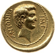 Aureus - Octavian and Marcus Antonius CAESAR IMP / ANTONIVS IMP, Rome, 39 BC reverse image
