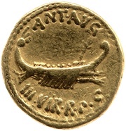 Aureus - Mark Antony ANT·AVG III·VIR·R·P·C / LEG VI obverse image