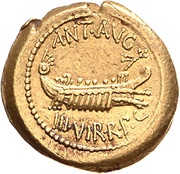 Aureus - Mark Antony ANT·AVG III·VIR·R·P·C / LEG XIV obverse image