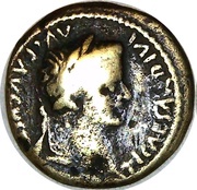 Quadrans - Tiberius ROM ET AVG; altar of Gauls obverse image
