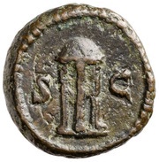 Quadrans - Anonymous S C; Apollo, Rome, 81-161 reverse image