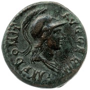 Quadrans IMP DOMIT AVG GERM; Minerva obverse image
