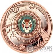 500 Francs Leo; rose gold, Cameroon, 2021 reverse image