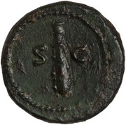 Quadrans S C; Hercules, Rome, 114-117 reverse image