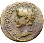 Semis - Tiberius ROM ET AVG; altar of the Three Gauls obverse image
