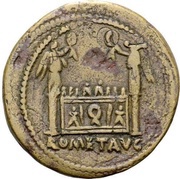 Semis - Tiberius ROM ET AVG; altar of the Three Gauls, Rome, 8-10 reverse image