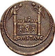 Semis - Tiberius ROM ET AVG; altar of Gauls, Rome, 8-10 reverse image