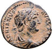 Semis - Hadrian COS III S C; Roma obverse image