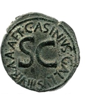As - Augustus C ASINIVS GALLVS IIIVIR A A A F FS C, Rome, 16 BC reverse image