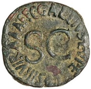 As - Augustus C GALLIVS C F LVPERCVS IIIVIR A A A F F S C, Rome, 16 BC reverse image