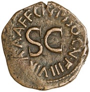 As - Augustus CN PISO CN F IIIVIR A A A F F S C, Rome, 15 BC reverse image
