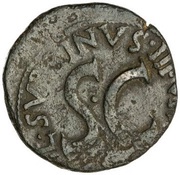 As - Augustus L NAEVIVS L SVRDINVS IIIVIR A A A F F S C, Rome, 15 BC reverse image