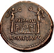 As - Augustus ROM ET AVG; altar of Gauls, Rome, 10 BC - 6 BC reverse image