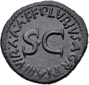 As - Augustus P LVRIVS AGRIPPA IIIVIR A A A F FS C, Rome, 7 BC reverse image
