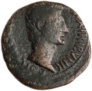 As - Augustus M MAECILIVS TVLLVS IIIVIR A A A F F S C obverse image
