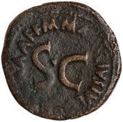 As - Augustus M MAECILIVS TVLLVS IIIVIR A A A F F S C, Rome, 7 BC reverse image