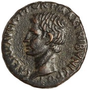 As - Augustus M MAECILIVS TVLLVS IIIVIR A A A F F S C obverse image