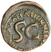As - Augustus A LICIN NERVA SILIAN IIIVIR A A A F F S C, Rome, 6 BC reverse image