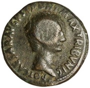 As - Augustus VOLVSVS VALER MESSAL IIIVIR A A A F F S C obverse image