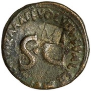 As - Augustus VOLVSVS VALER MESSAL IIIVIR A A A F F S C, Rome, 6 BC reverse image