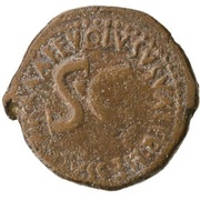 As - Augustus VOLVSVS VALER MESSAL IIIVIR A A A F F S C, Rome, 6 BC reverse image