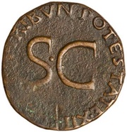 As - Tiberius PONTIFEX TRIBVN POTESTATE XII S C, Rome, 8-10 reverse image