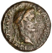 As - Augustus ROM ET AVG; altar of Gauls obverse image