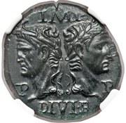 Dupondius - Augustus and Agrippa COL NEM obverse image