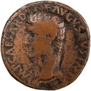 As - Augustus PONTIF MAXIM TRIBVN POT XXXIIII S C obverse image