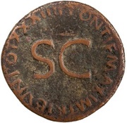 As - Augustus PONTIF MAXIM TRIBVN POT XXXIIII S C, Rome, 11-12 reverse image