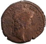 As - Tiberius ROM ET AVG; altar of Gauls obverse image