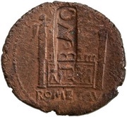 As - Tiberius ROM ET AVG; altar of Gauls, Rome, 12-14 reverse image