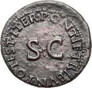 As - Drusus the Younger PONTIF TRIBVN POTEST ITER, Rome, 22-23 reverse image