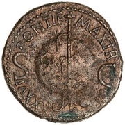 As - Tiberius PONTIF MAX TR POT XXXVI S C, Rome, 34-35 reverse image