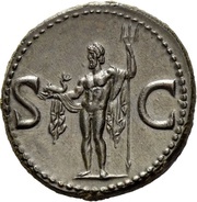 As - Agrippa S C; Neptune, Rome, 37-41 reverse image