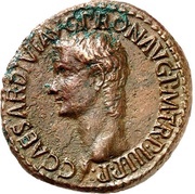 As - Caligula VESTA S C; Vesta obverse image