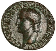 As - Caligula VESTA S C; Vesta obverse image