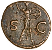 As - Claudius S C; Minerva, Rome, 41-50 reverse image