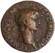 As - Germanicus TI CLAVDIVS CAESAR AVG GERM P M TR P IMP P P obverse image