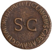 As - Germanicus TI CLAVDIVS CAESAR AVG GERM P M TR P IMP P P, Rome, 50-54 reverse image