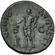 As - Nero GENIO AVGVSTI S C I; Genius, Rome, 62-68 reverse image