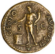 As - Nero GENIO AVGVSTI S C I; Genius, Rome, 62-68 reverse image