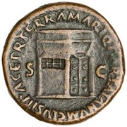 As - Nero PACE P R TERRA MARIQ PARTA IANVM CLVSIT S C, Rome, 62-68 reverse image