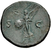 As - Nero S C; Victory, Rome, 62-68 reverse image