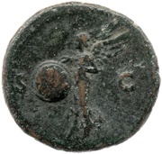As - Nero S C; Victory, Rome, 62-68 reverse image