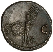 As - Nero S C; Victory, Rome, 62-68 reverse image