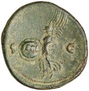 As - Nero S C; Victory, Rome, 62-68 reverse image