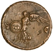As - Nero S C; Victory, Rome, 62-68 reverse image